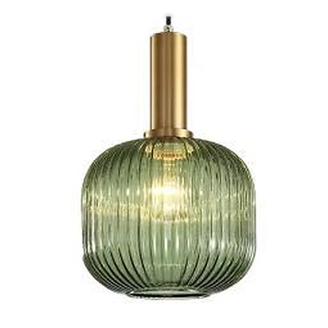 Green Ribbed Glass Pendant