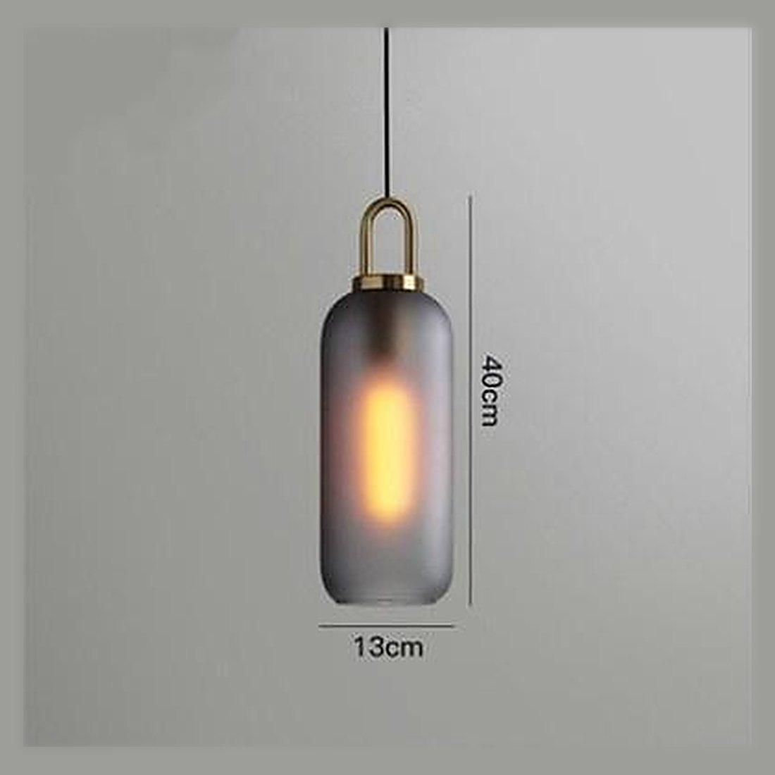 Frosted Grey Glass Pendant