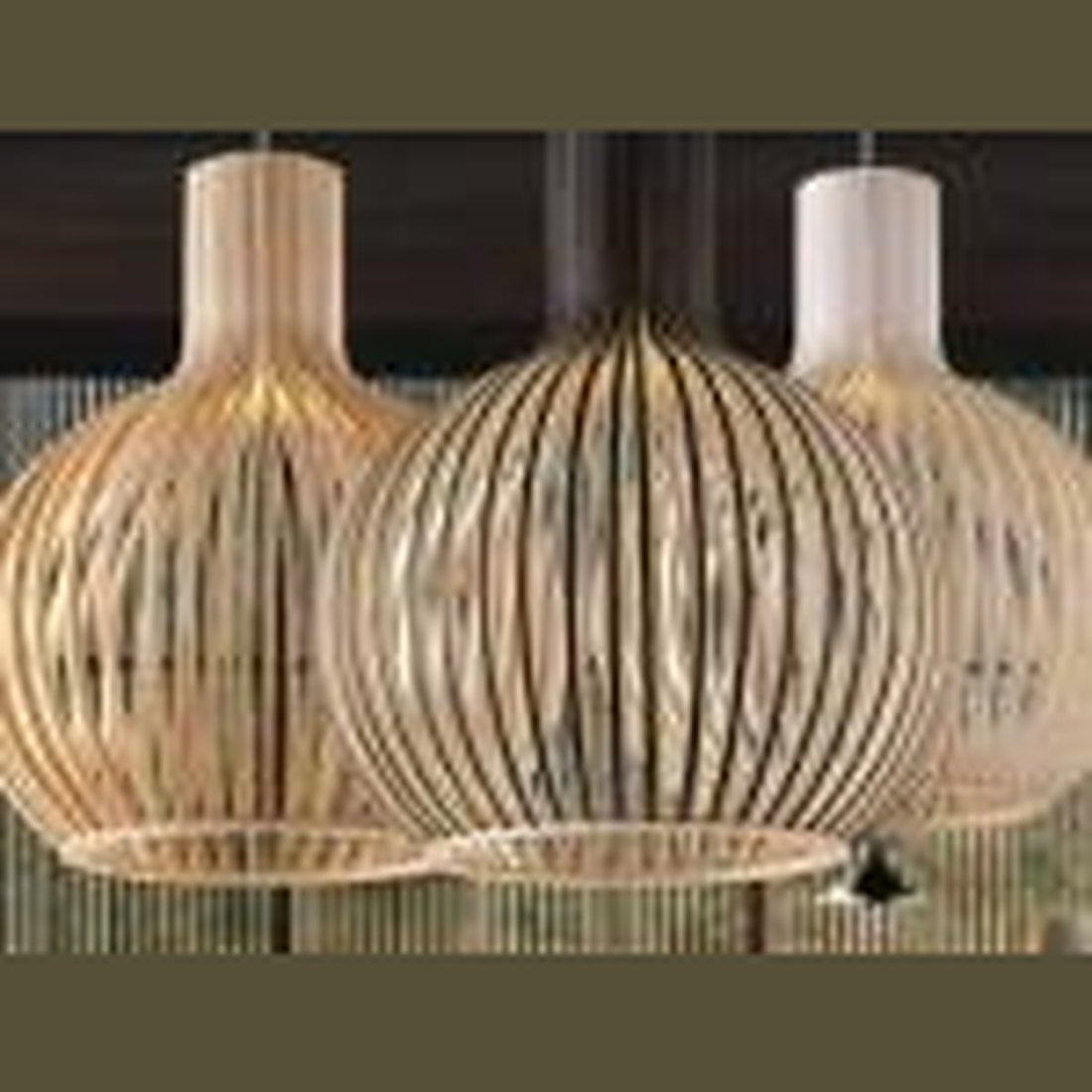 Bamboo Cane Ribbed Pendant