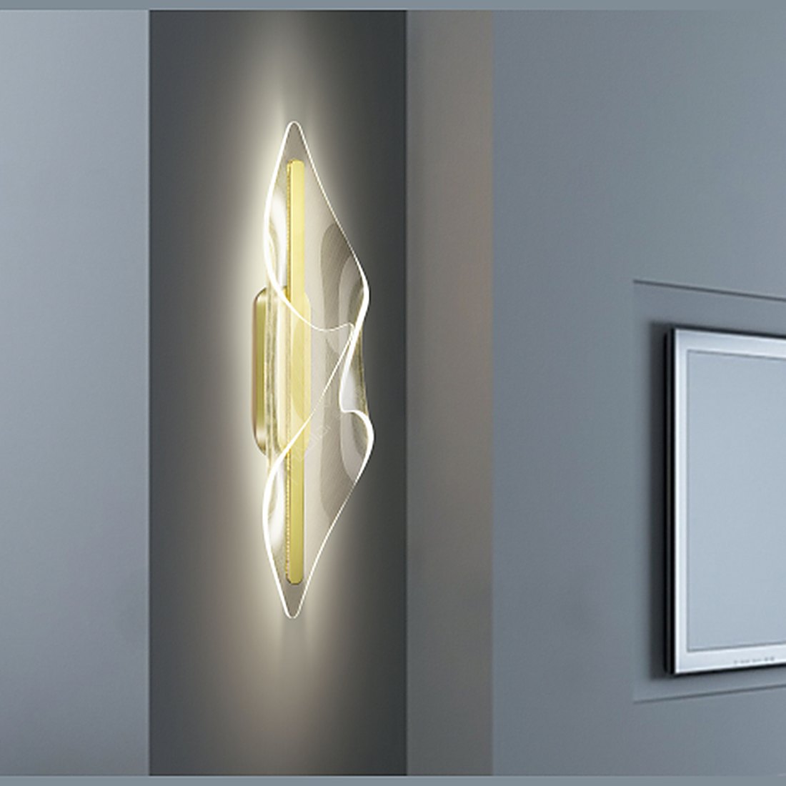Ribbon Acrylic Wall Light 58 cm
