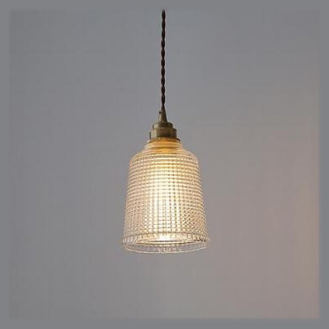 Ribbed Clear Glass Pendant